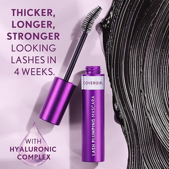 COVERGIRL Simply Ageless Lash Plumping Mascara, Black Water Resistant, Pack of 1