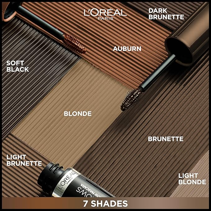 L'Oreal Paris Infallible Volumizing 24H Wear Brow Mascara, Long Lasting Eyebrow Makeup for 2X Fuller Eyebrows, 4.0 Dark Brunette, 0.13 Fl Oz