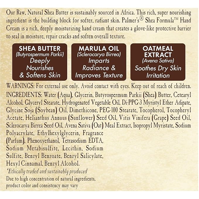 Palmer's Shea Formula Raw Shea Hand Cream with Vitamin E, 2.1 Ounce (Pack of 2)