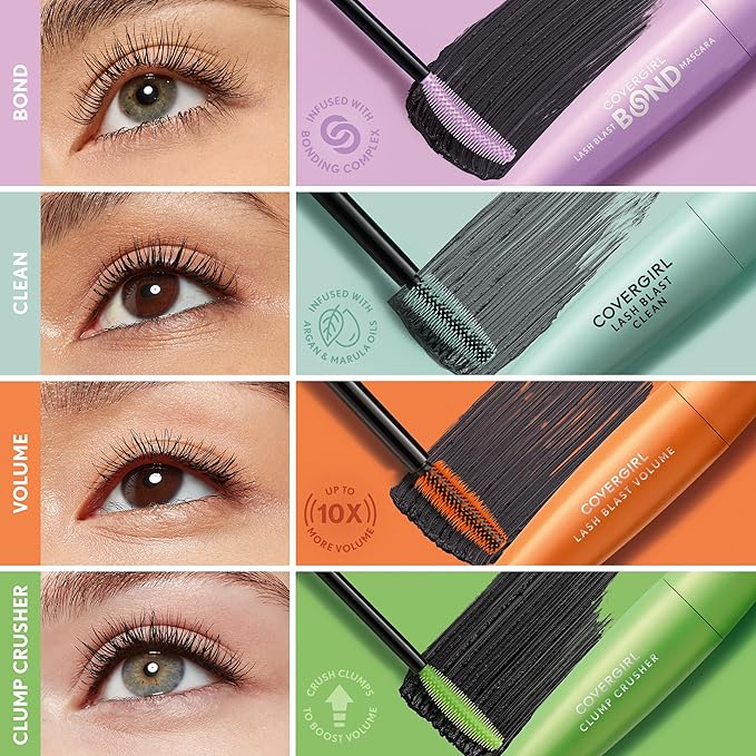 COVERGIRL Lash Blast Bond Volume Mascara - 815 - Brown, Bonding Complex to Condition & Nourish Lashes, Smudge-Proof, Clump-Free, Volumizing, Vegan Formula