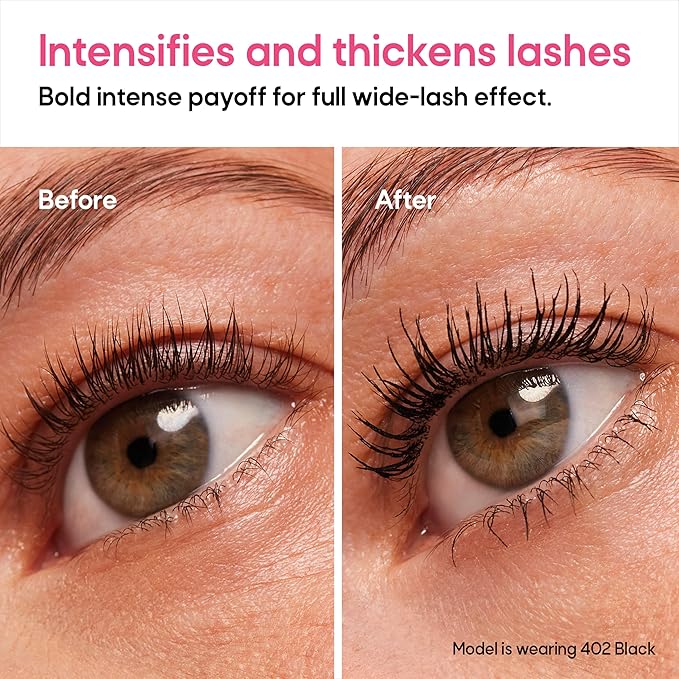 Almay Thickening & Tint Mascara, Instant Soft Full Volume, Conditions & Darkens Natural Lashes Over Time, No Flaking or Clumping, 401 Blackest Black, 0.28 fl oz