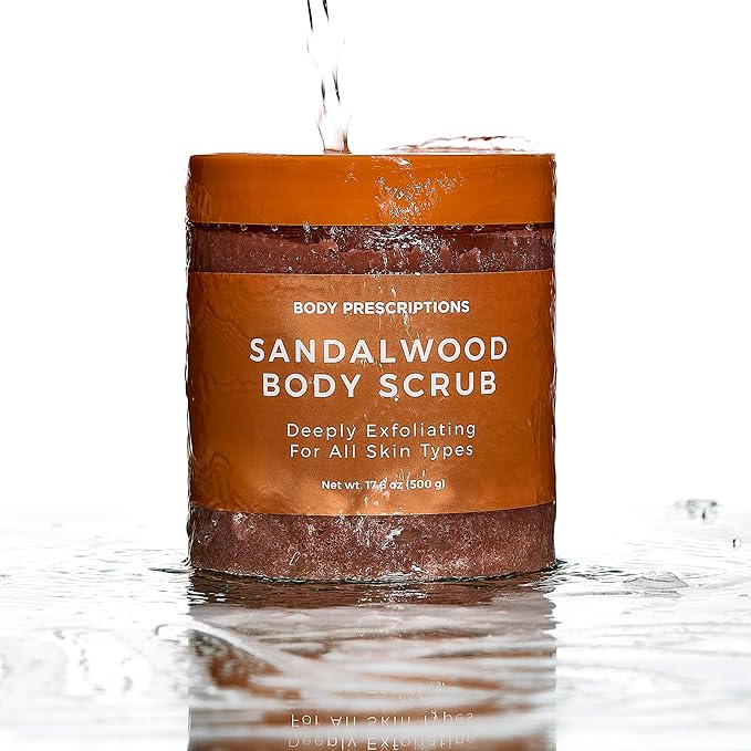 Body Prescription Deep Exfoliating Body Scrub - Cruelty-Free Formula for All Skin Types, 17.64 Ounce (Pack of 2), Sandalwood