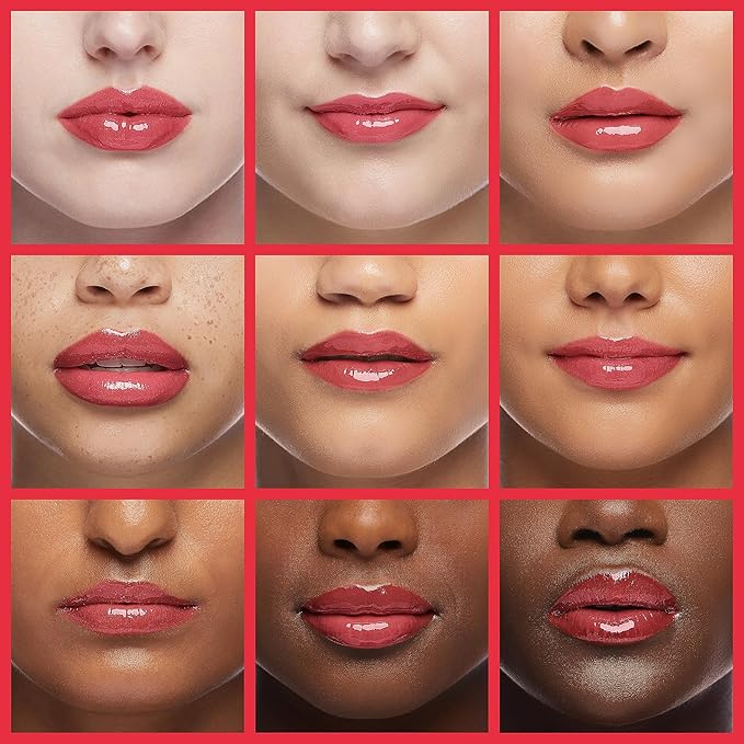 Beauty Glazed Big Brush Head Lip Oil, Ultra-Hydrating & Nourishing, Smooth Glossy Finish Lip Glow Oil, Shiny and Vegan Tinted Lip Gloss, Non-Sticky Formula (2, 105# PASSION & 106# FUSE)